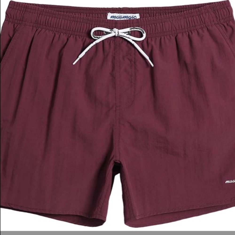 Small maamgic Mens Swim Trunks 5" with Mesh Lining Quick Dry Bathing Suits Swim